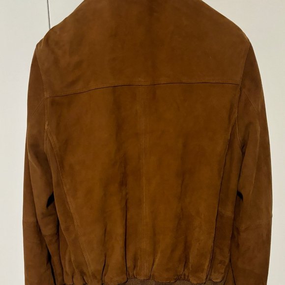 Brooks Brothers Tan/Brown Suede Leather Bomber Jacket - Medium - Picture 7 of 16